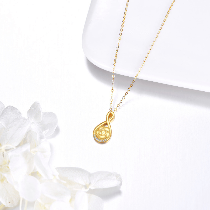 Collar con colgante de símbolo infinito de moissanita en oro de 14 quilates-3