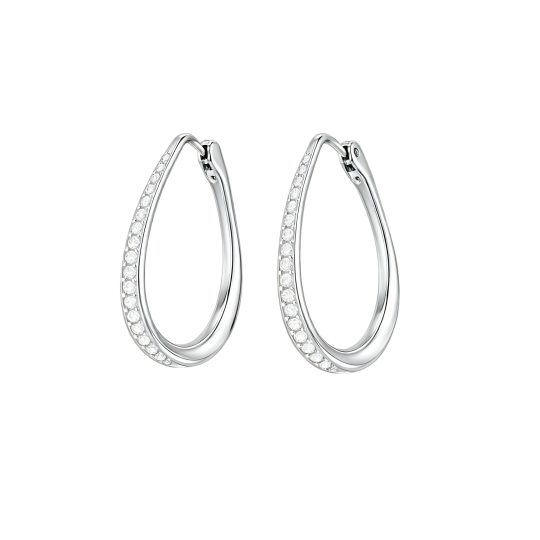 Pendientes de oro blanco de 10 quilates con moissanita y cierre de palanca.