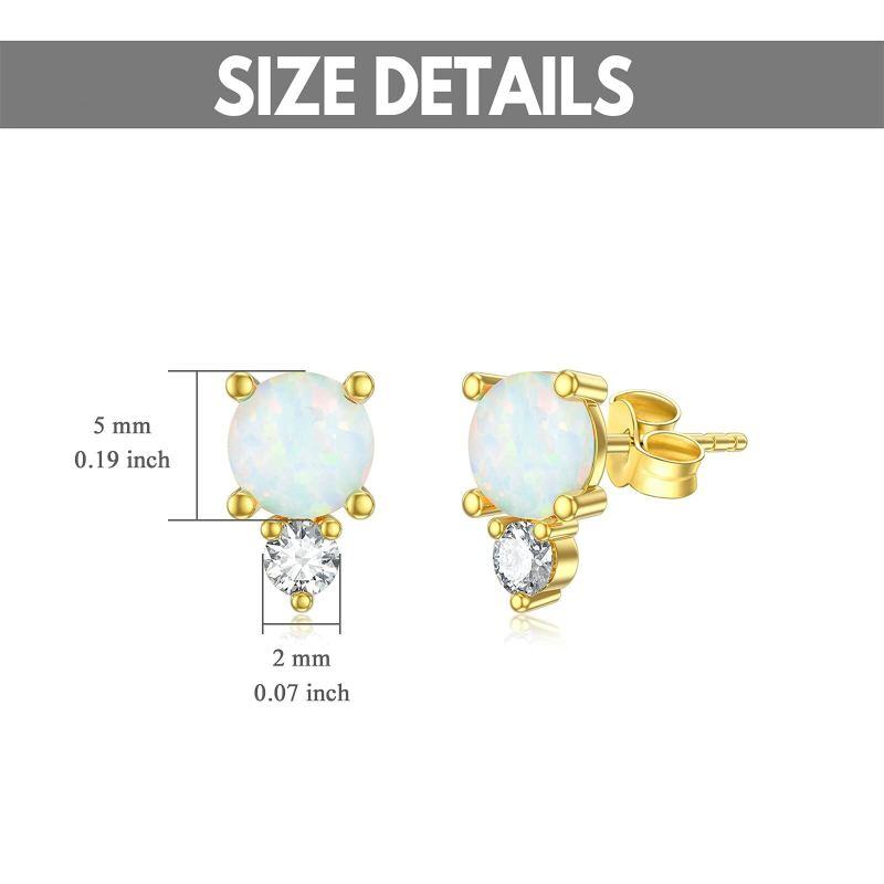 Boucles d'oreilles à clous en or 14 carats avec opale et moissanite, représentant un couple et une grand-mère-5