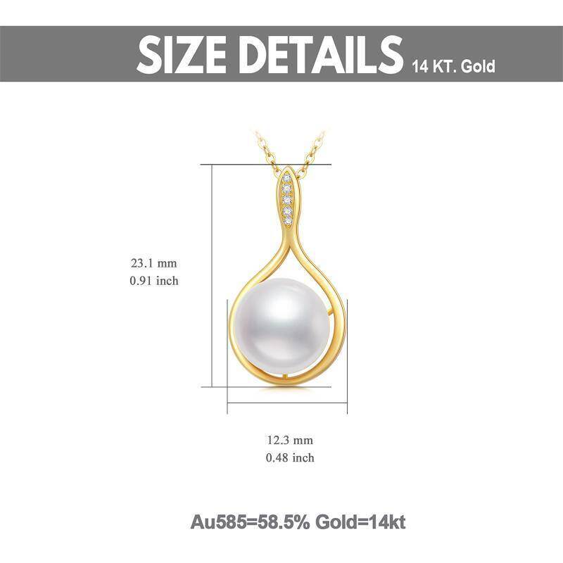 Collar con colgante en forma de gota de oro de 18 quilates con moissanita y perla-5