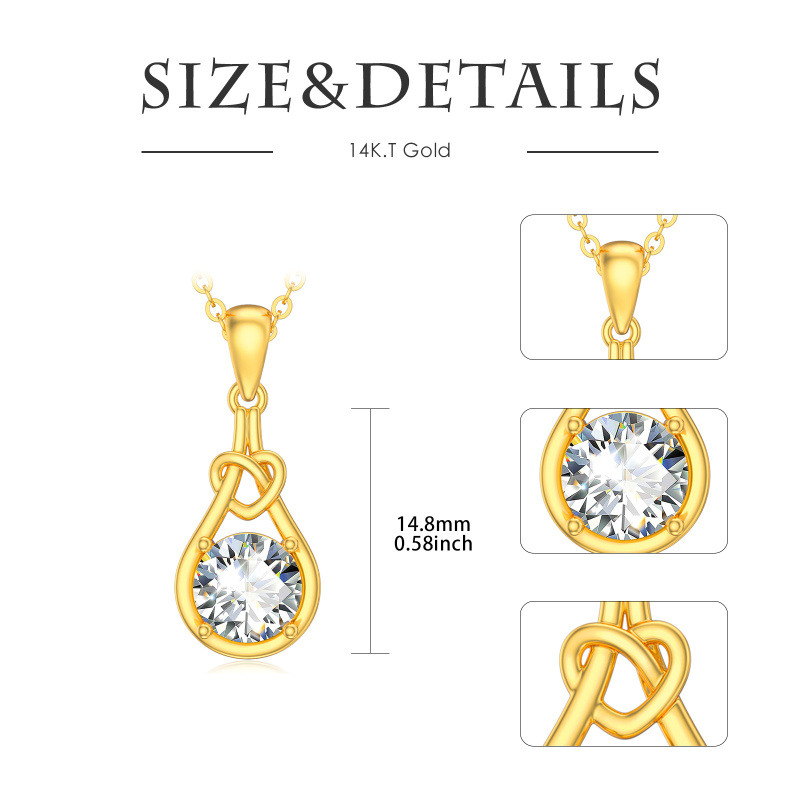 14K White Gold Moissanite Pendant Necklace-5