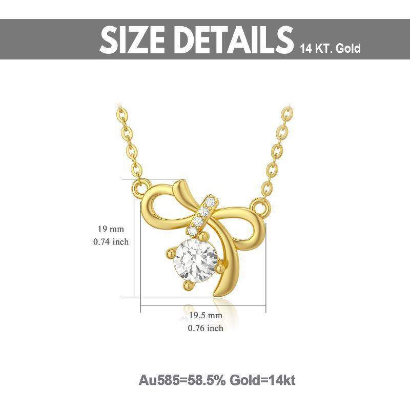 14K White Gold Moissanite Pendant Necklace-6
