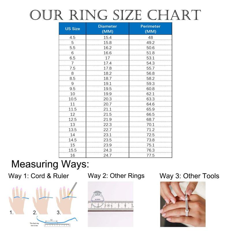 14K White Gold Moissanite Personalized Birthstone and Engraving Heart Ring-2