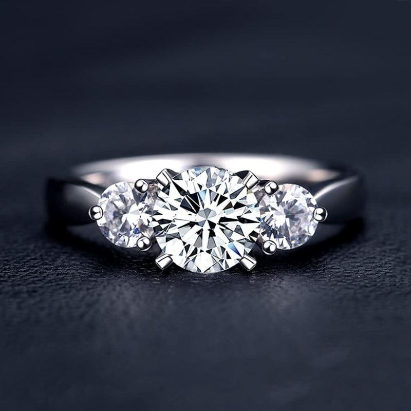 18K Gold Moissanite Personalized Engraving Ring-3