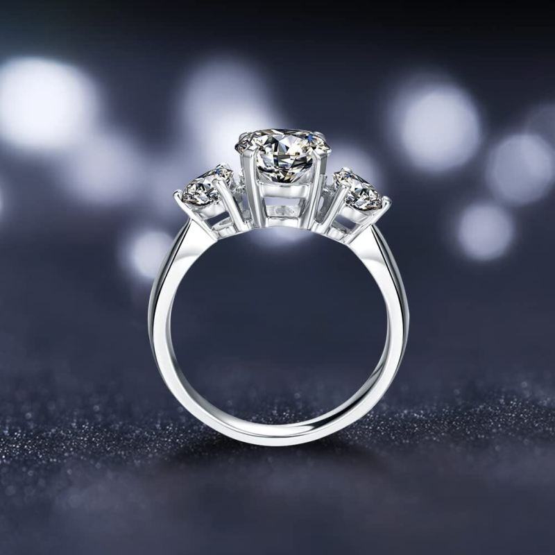18K Gold Moissanite Personalized Engraving Ring-4