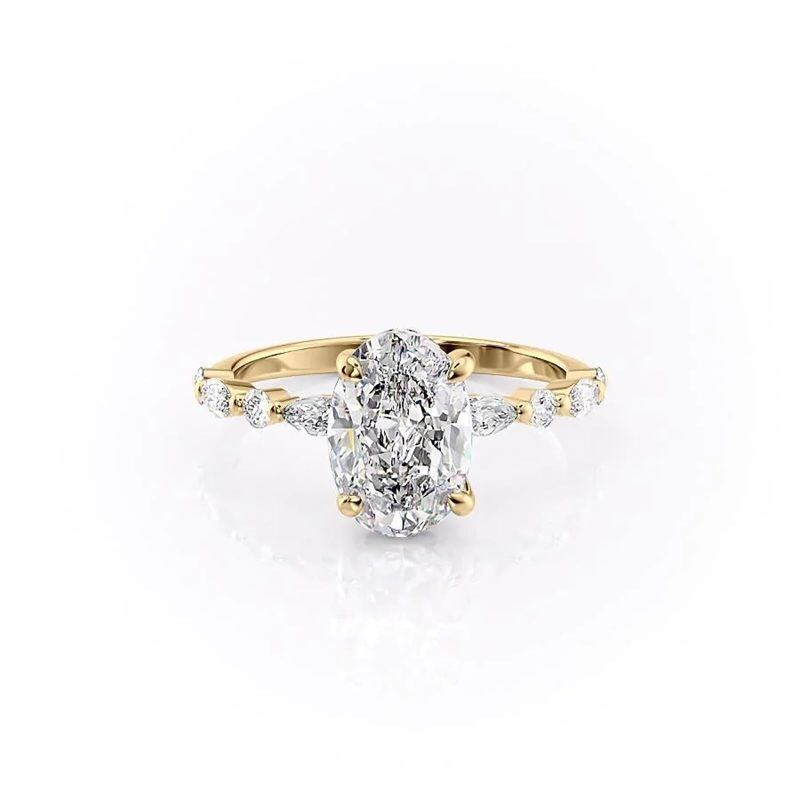 18-karätiger Goldring mit 1 Karat Moissanit-1