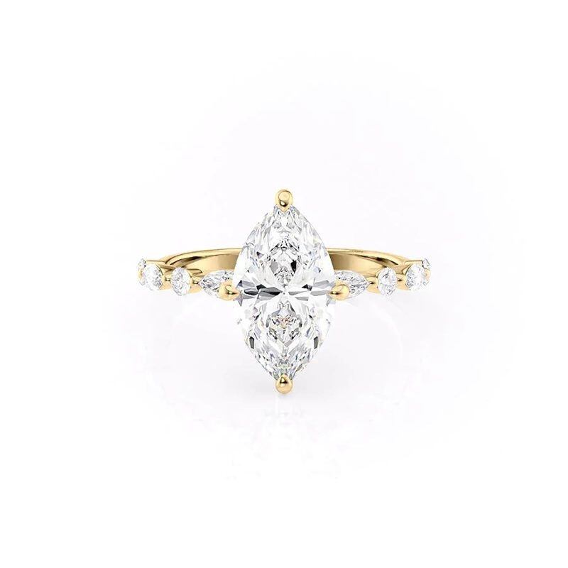 10K White Gold Moissanite Ring-3