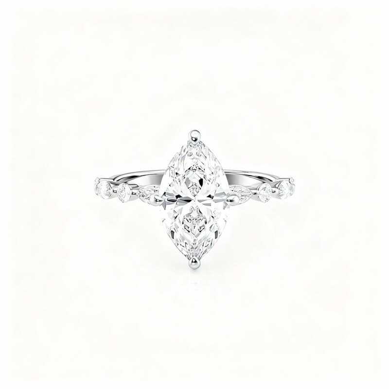 10K White Gold Moissanite Ring-1