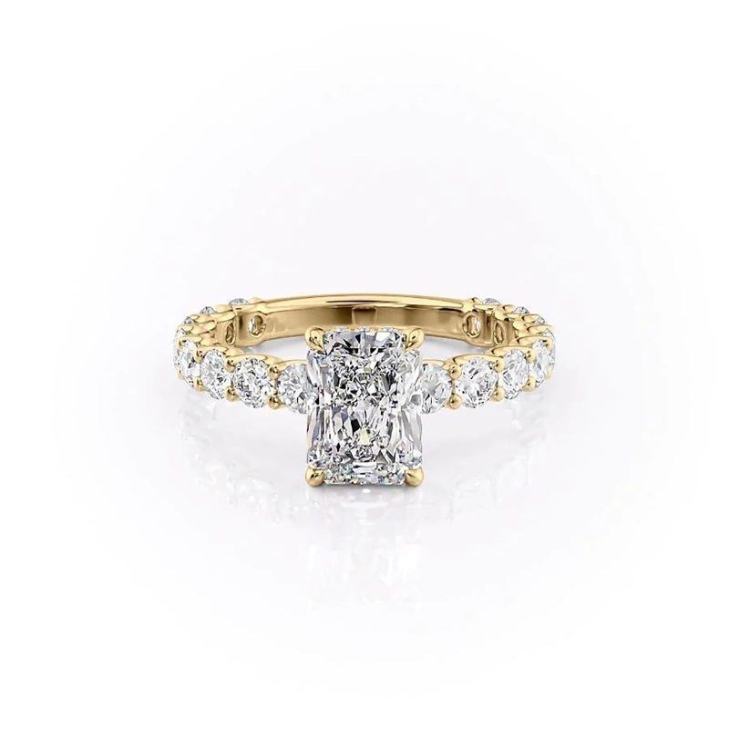 Anillo de plata de ley con moissanita chapado en oro amarillo-1