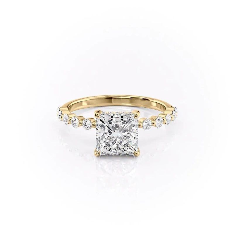 14-karätiger Goldring mit Moissanit-3