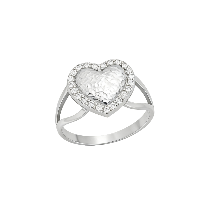 Anillo de moissanita en oro blanco de 10 quilates-6