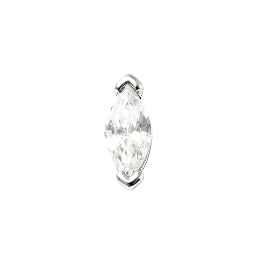 10K White Gold Moissanite Rugby Stud Earrings