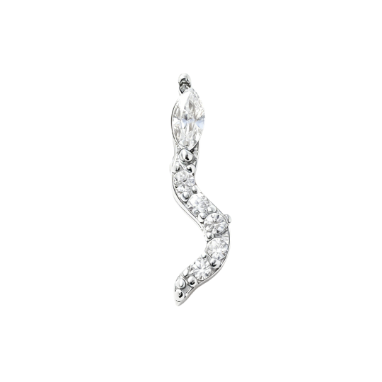 10K White Gold Moissanite Snake Stud Earrings