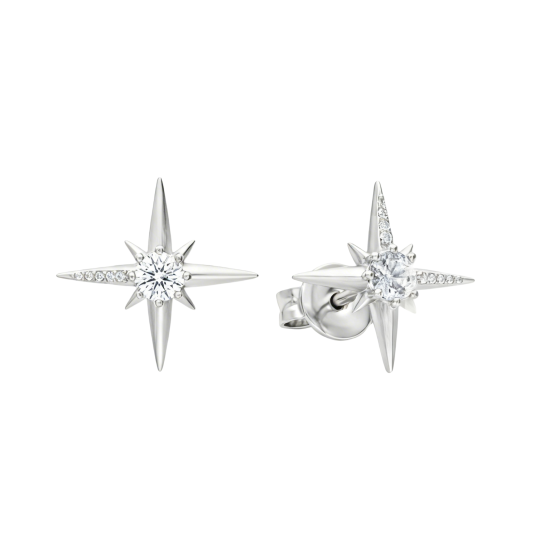 10K White Gold Moissanite Star Stud Earrings