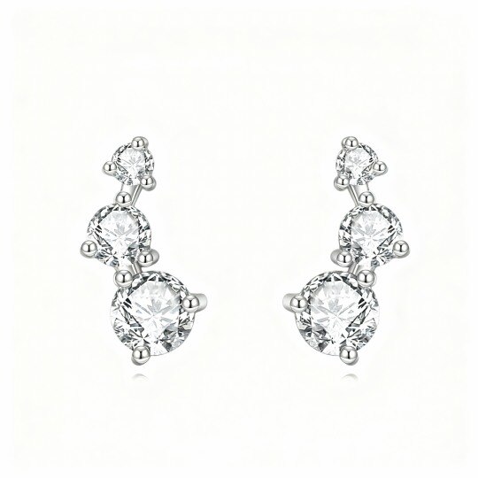 10K White Gold Moissanite Stud Earrings