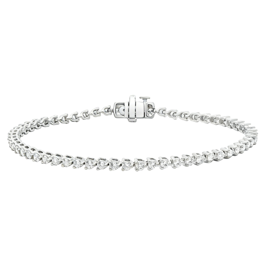 Pulsera de tenis de moissanita en oro blanco de 10 quilates