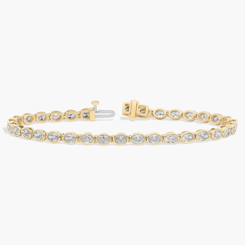 Pulsera de tenis con engaste de moissanita y oro de 14 quilates-4