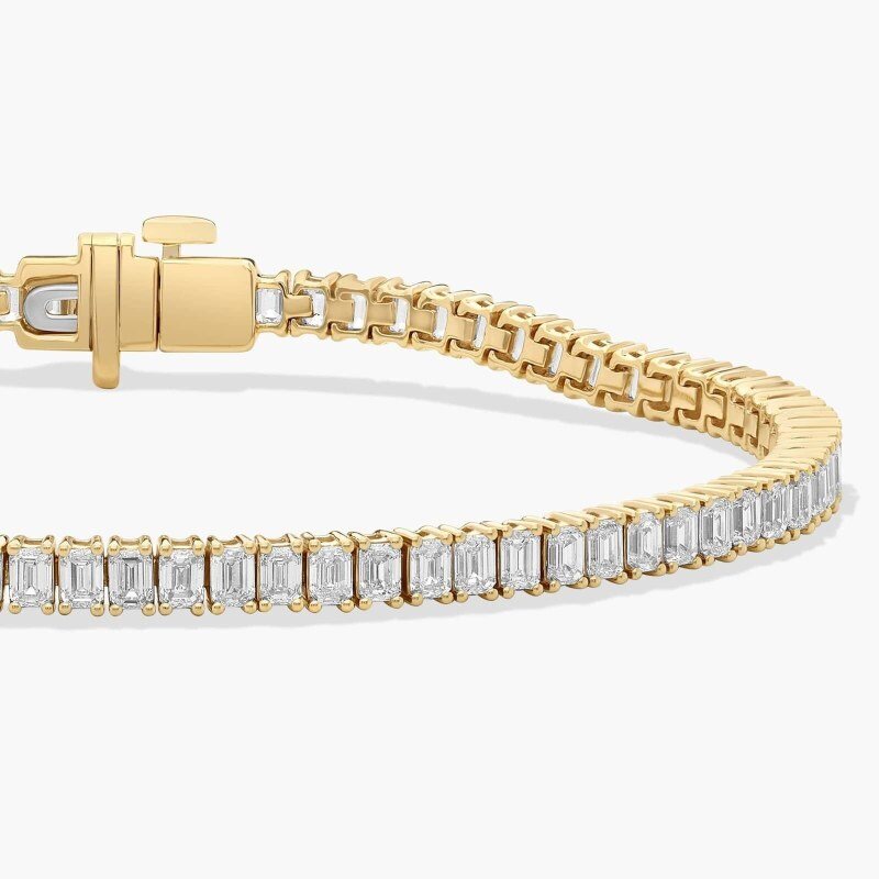 Bracelet de tennis en or 18 carats et moissanite-4