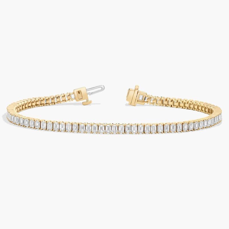Bracelet de tennis en or 18 carats et moissanite-5