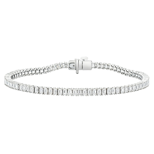Pulsera de tenis de moissanita en oro blanco de 10 quilates