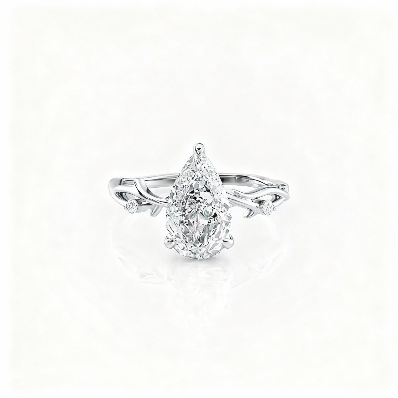 18K White Gold Moissanite Wedding Ring-1