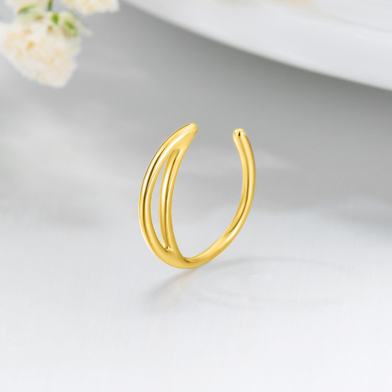 Piercing para nariz em forma de lua em ouro branco 14K-3