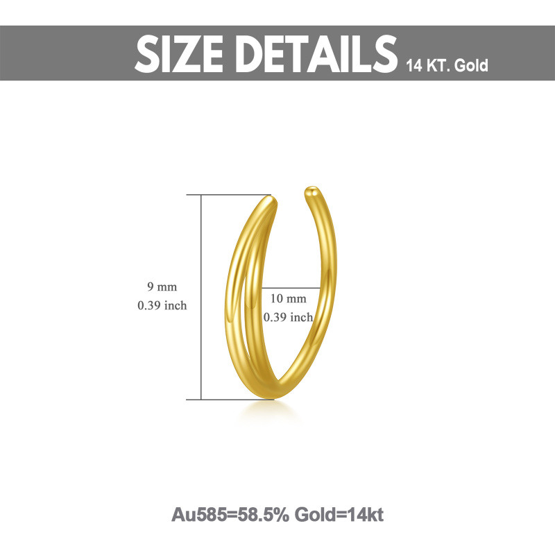 Piercing para nariz em forma de lua em ouro branco 14K-5