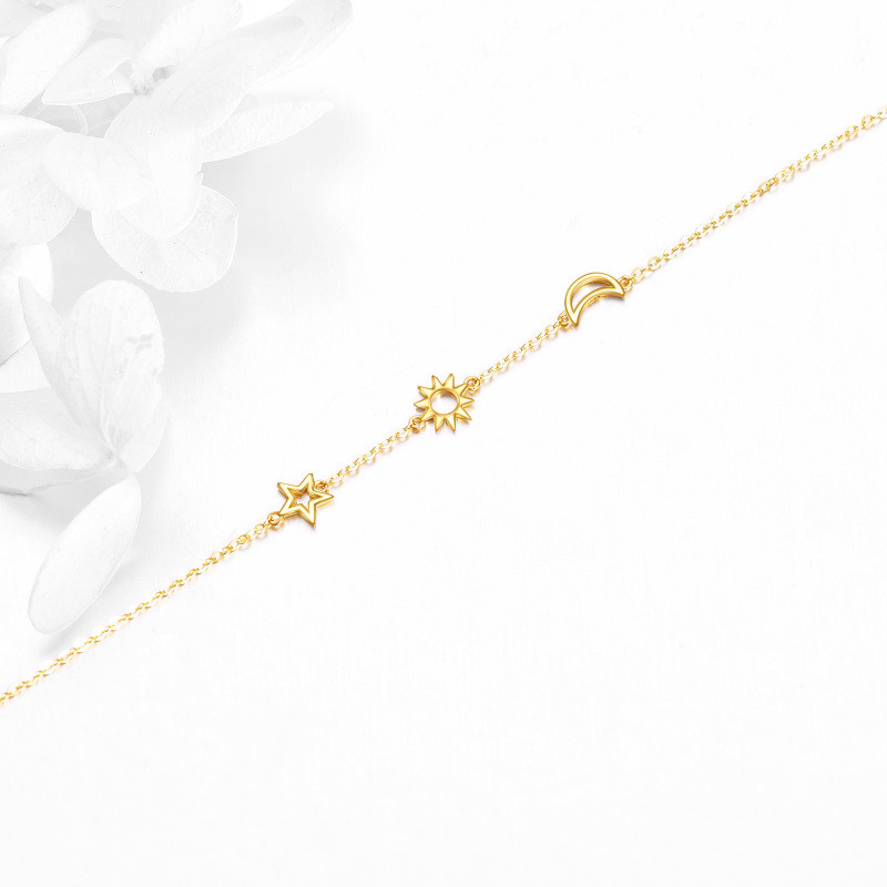 10K Gold Moon & Star Charm Bracelet-4