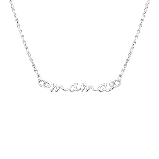 10K White Gold Mother & Mama Initial Necklace