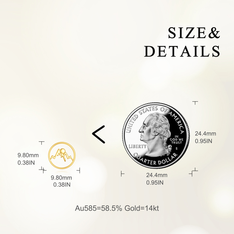 14K Rose Gold Mountains Stud Earrings-6