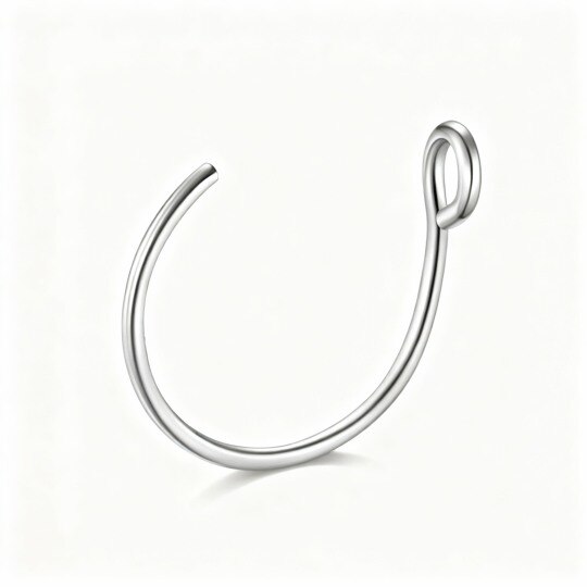 Anillo nasal de oro blanco de 10 quilates