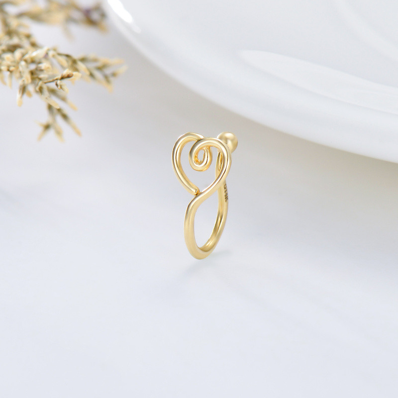 Anillo nasal de oro blanco de 18 quilates-3