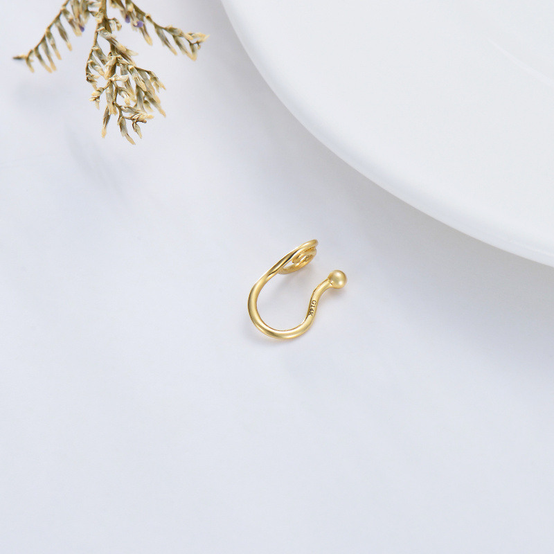 Anillo nasal de oro blanco de 18 quilates-4