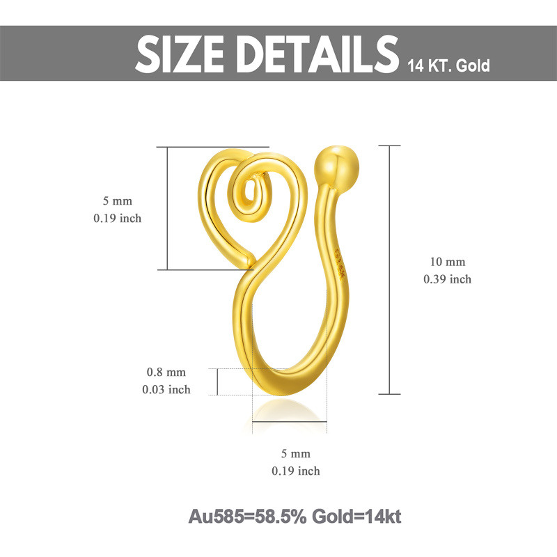 Anillo nasal de oro blanco de 18 quilates-5