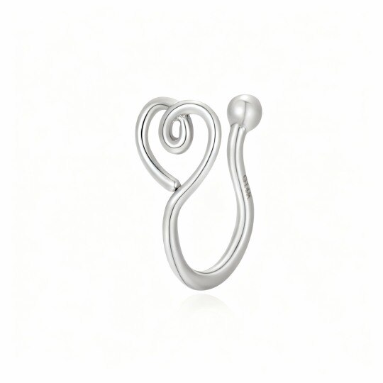 Anillo nasal de oro blanco de 10 quilates