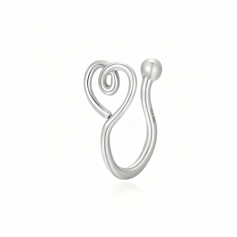 Anillo nasal de oro blanco de 18 quilates-1