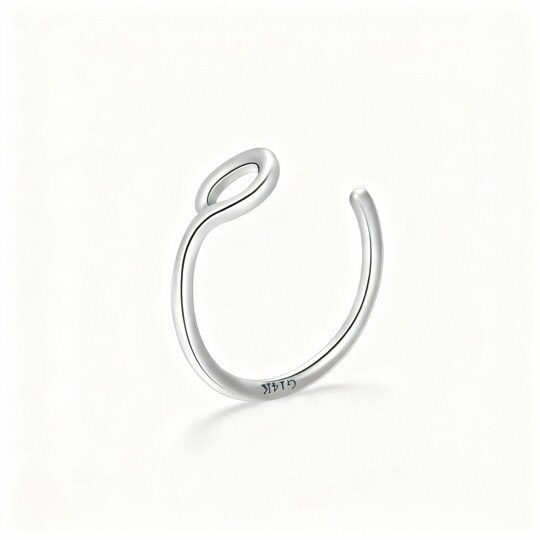Anillo nasal de oro blanco de 10 quilates