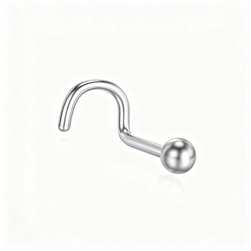 Anillo nasal de oro blanco de 10 quilates-1