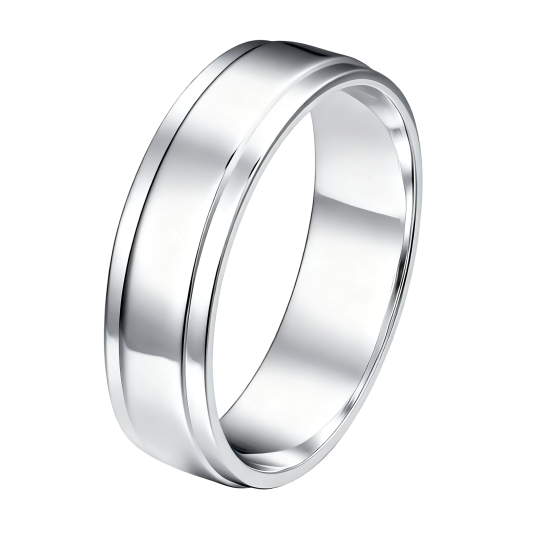 Herrenring aus 10-karätigem Weißgold ohne Stein