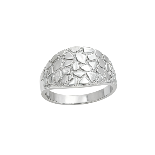 10K White Gold No Stone Ring for Men
