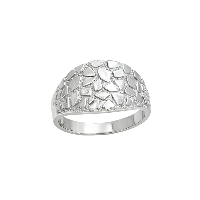 Anillo de platino con baño de oro blanco sin piedras para hombre-1