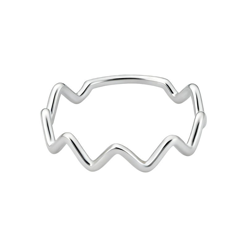 Anillo apilable de oro blanco de 10 quilates sin piedras.-15