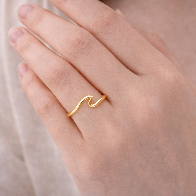 Anillo apilable de oro rosa de 18 quilates sin piedras-2