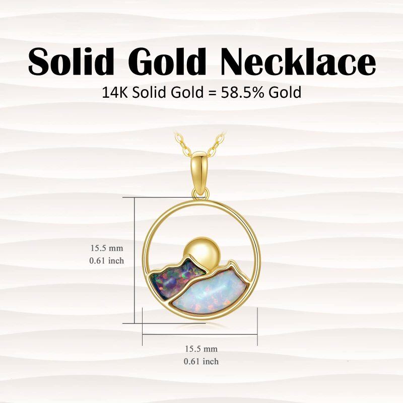 Collar con colgante de montañas de ópalo en oro de 14 quilates-5