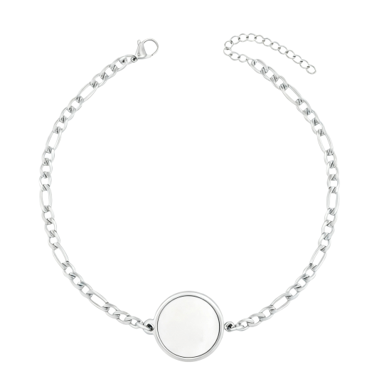 Armband met gepersonaliseerde initialen van 10 karaats witgoud en opaal.