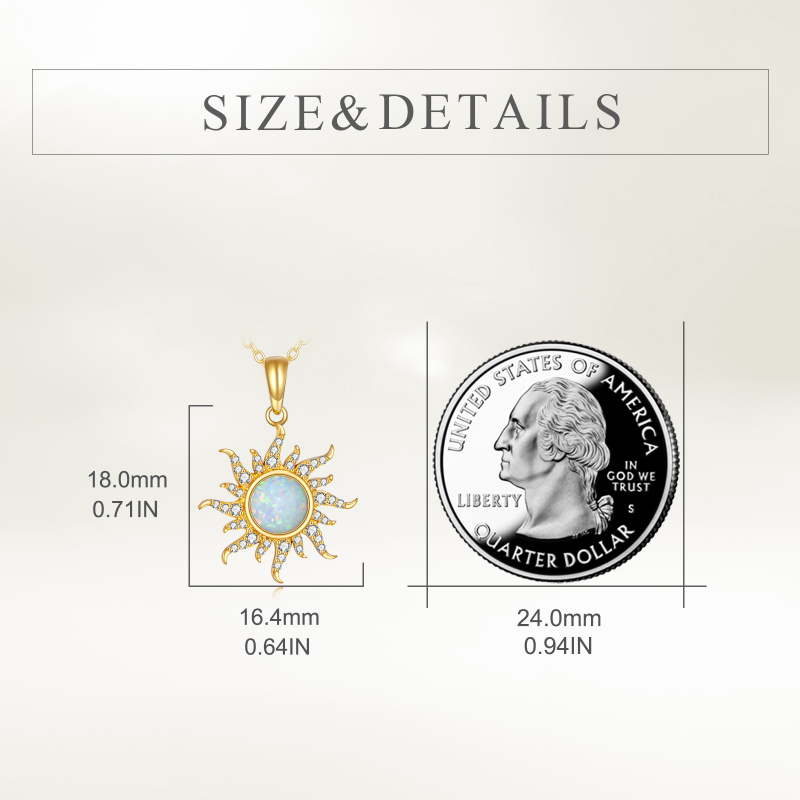 18-karätige Gold-Opal-Sonnenhalskette für Damen-5