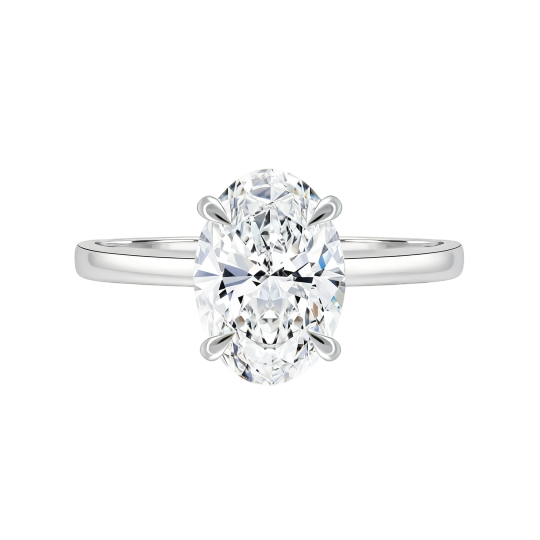 10K White Gold Oval Cut Moissanite Engagement Ring