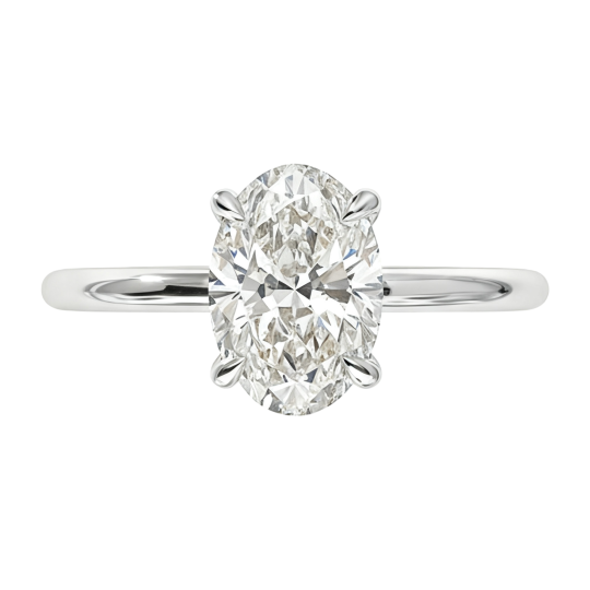 10K White Gold Oval Cut Moissanite Engagement Ring