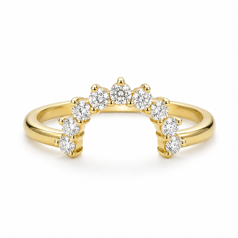 Conjunto de anillos apilables de platino con baño de oro blanco, rubí ovalado y moissanita. Varias piedras preciosas disponibles.-5