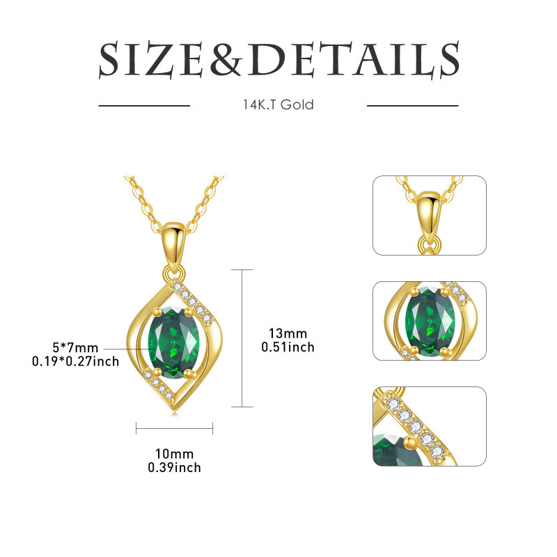 Collier pendentif ovale en or 14 carats avec tanzanite et symbole de l'infini-6